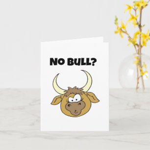 Tarjeta No Bull Funny Brown Personalizado Cow Head Art