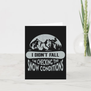 Tarjeta No caí estoy revisando las condiciones de nieve, S