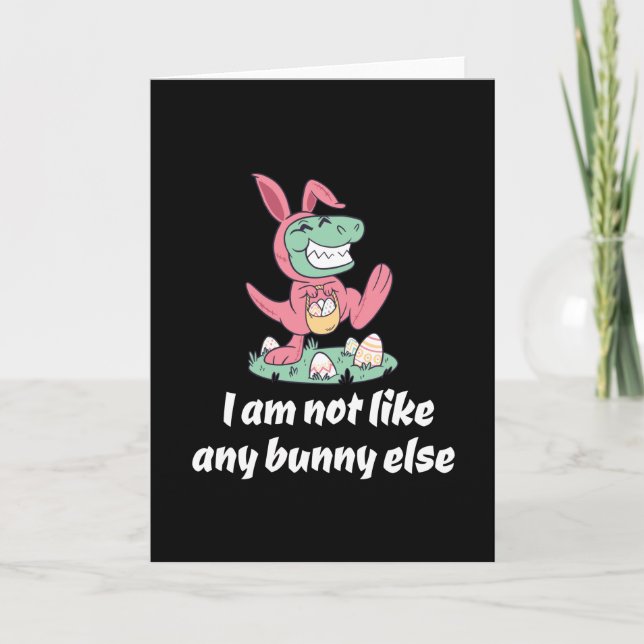 Tarjeta No como cualquier otro conejo Easter T-Rex (Anverso)