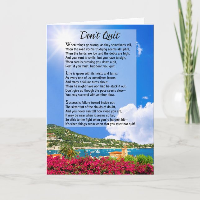 Tarjeta No dejes el poema (Anverso)