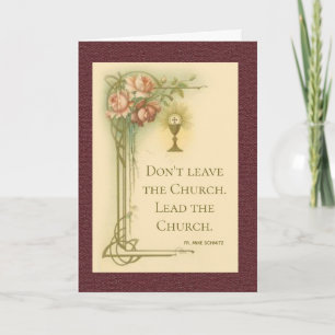 Tarjeta No dejes la Iglesia. Dirigir la Iglesia. Fr. Mike