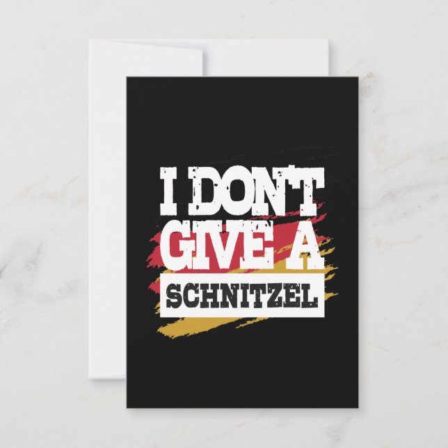 Tarjeta No doy a Schnitzel Oktoberfest bandera alemana (Anverso)