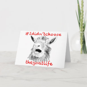 Tarjeta No elegí el arte animal divertido de la vida de la