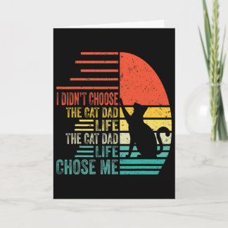 Tarjeta No Elegí La Vida De Papá Gato Retro Día Del Padre