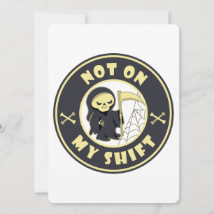 Tarjeta No en mi cita de Halloween de Grim Reaper
