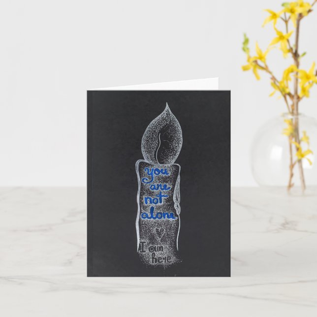Tarjeta No eres el único en compasión por las velas, cita (flor amarilla)
