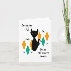 Tarjeta No Eres Viejo Eres Gato Estrellas Moderno de Mitad