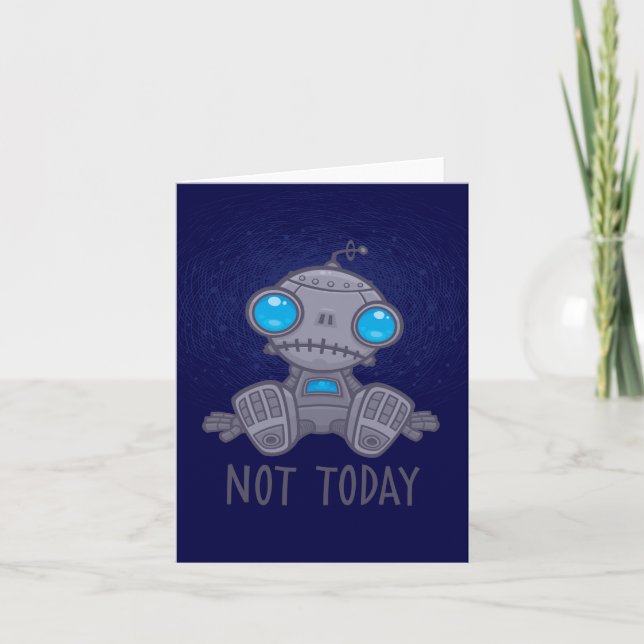 Tarjeta No es el triste robot de hoy (Anverso)