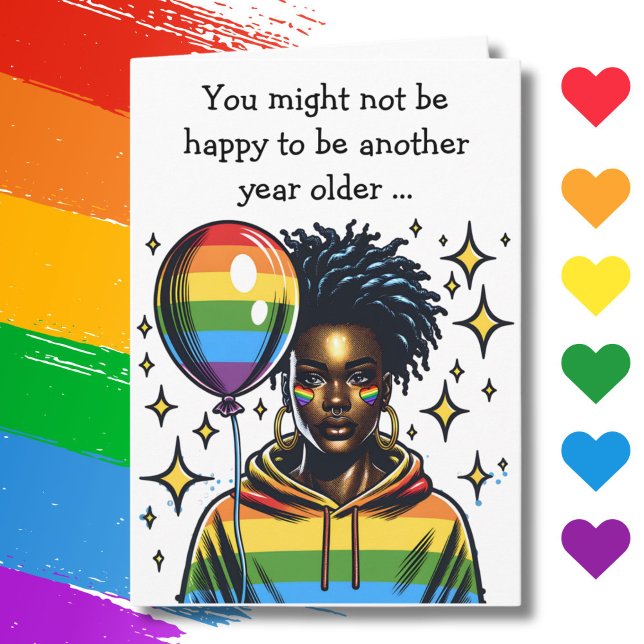 Tarjeta No es feliz por tu cumpleaños, LGBTQIA+ (Subido por el creador)