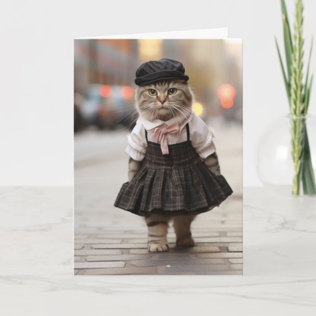 Tarjeta No es lo mismo sin ti Gato saludo (Anverso)