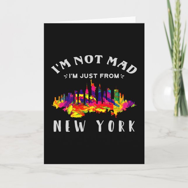 Tarjeta No estoy enfadado, soy de Nueva York (Anverso)