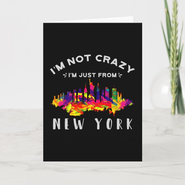 Tarjeta No estoy loco, solo soy de Nueva York (Anverso)