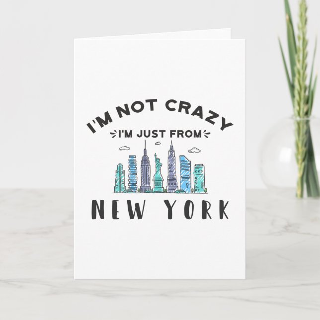 Tarjeta No estoy loco, solo soy de Nueva York (Anverso)
