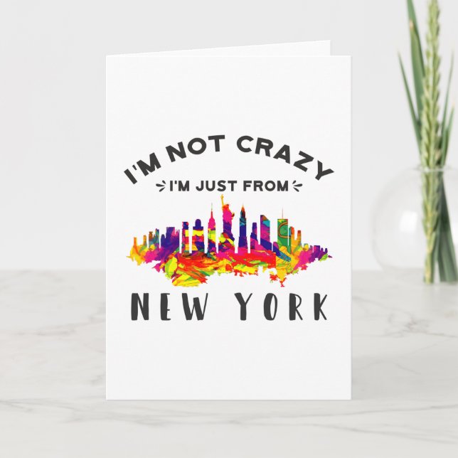 Tarjeta No estoy loco, solo soy de Nueva York (Anverso)