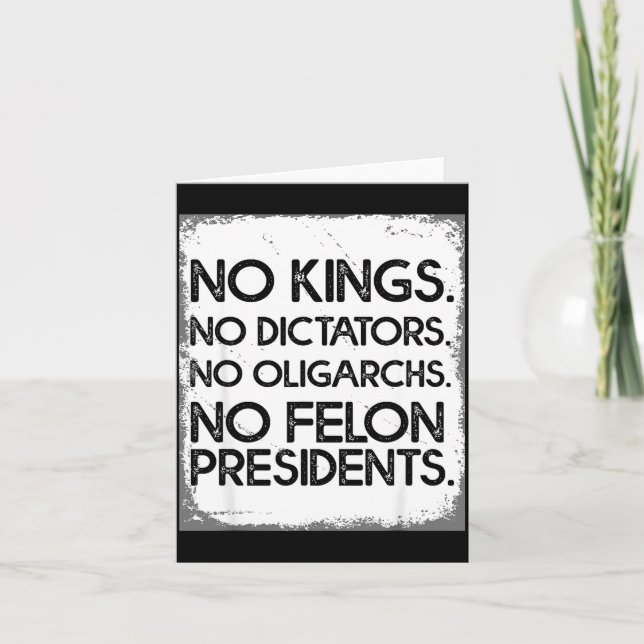 Tarjeta No Felon Presidents No Dictators No Oligarchs No K (Anverso)