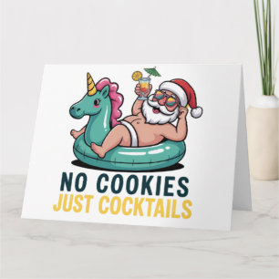 Tarjeta No Galletas Solo Cócteles Santa Verano Navidad