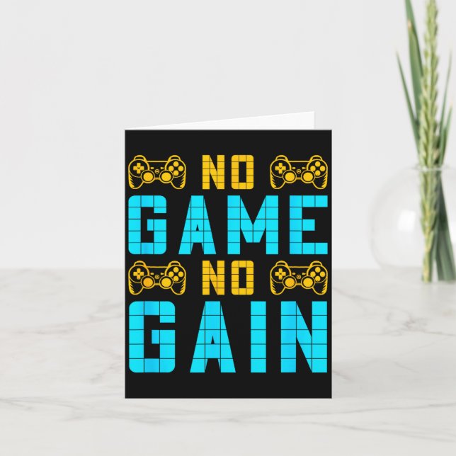 Tarjeta No Game No Gain Funny Gaming Quotes Gift For Playe (Anverso)