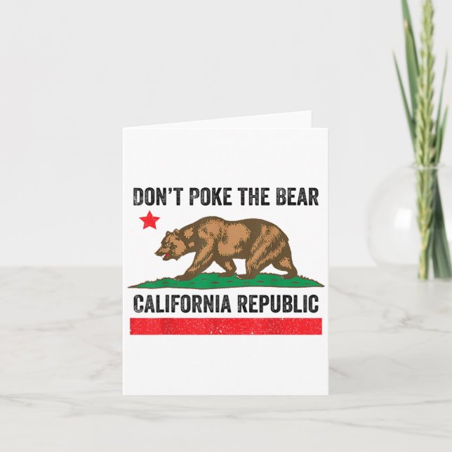 Tarjeta No golpeen a la república de Bear California (Anverso)