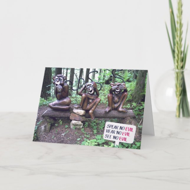 Tarjeta no hablar mal no escuchar mal no ver ninguna mala  (Anverso)