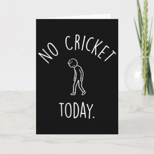 Tarjeta No hay cricket hoy Figura triste de palotes Amante