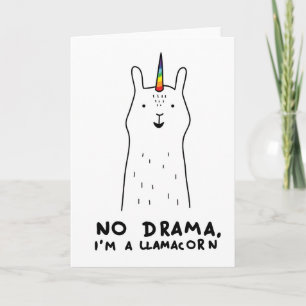 Tarjeta No hay drama, soy una Llamacorn