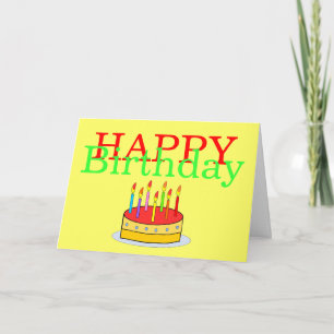 Tarjeta No hay lugar para todas las velas Graciosas Felice