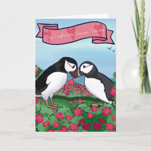 Tarjeta No hay nada mejor que tú, Puffin - Valentín con ju