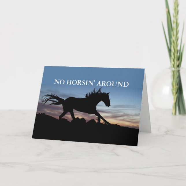 Tarjeta No hay ningún caballo por ahí (Anverso)