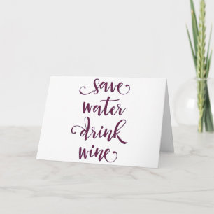TARJETA **NO HAY VINO SOLO PARA AGUA** EN "TU CUMPLEAÑOS"