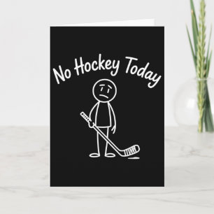 Tarjeta No Hockey Hoy Divertido Hockey Triste Dibujo Anima