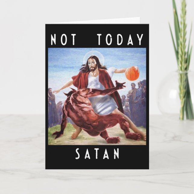 Tarjeta No Hoy Satanás Jesús Vs Satan En Bysketbyll (Anverso)