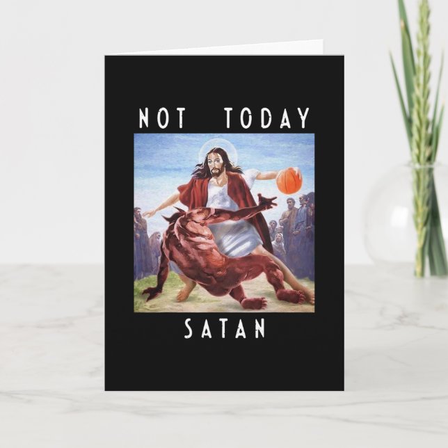 Tarjeta No Hoy Satanás Jesús Vs Satanás En Sketll (Anverso)