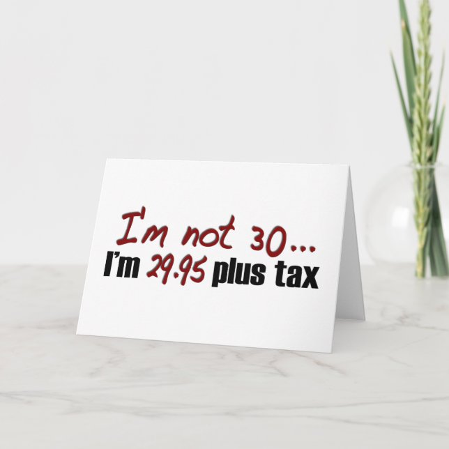 Tarjeta No impuesto más 30 $29,95 (Anverso)