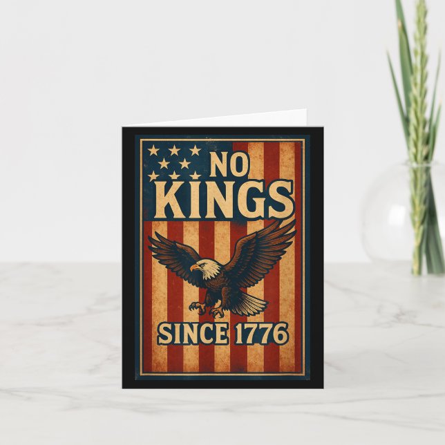 Tarjeta No King Since 1776 Patriotic Dom Shirts Men Women  (Anverso)