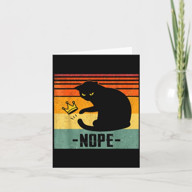 Tarjeta No Kings In America Black Cat Funny Cat Kicking Cr (Anverso)