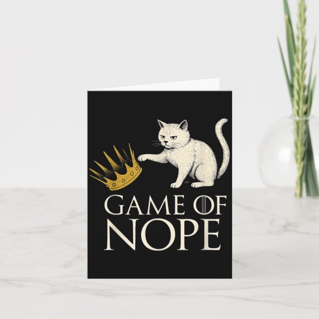 Tarjeta No Kings In America Funny Black Cat Kicking Crown  (Anverso)