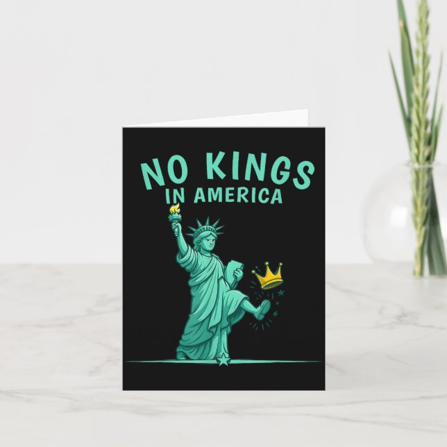 Tarjeta No Kings In America _ Patriotic Litical Design  (Anverso)