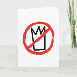 Tarjeta No kings logo, crown red stop sign design