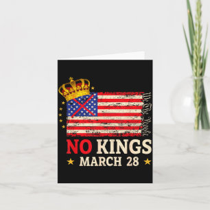 Tarjeta No kings marcha 28 2026 no kings día bandera de ee