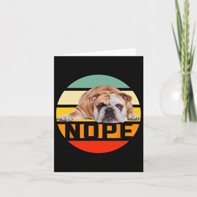 Tarjeta No Lazy Bulldog inglés Perro Perro Dueño de la Per (Anverso)