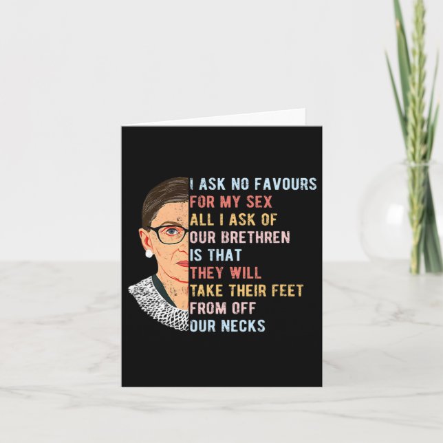 Tarjeta No Le Pido Favor A Mis Derechos Feministas (Anverso)