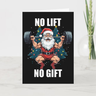 Tarjeta No Lift No Gift Santa Claus Christmas Gym Bodybuil