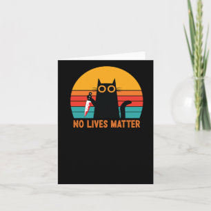 Tarjeta No Lives - Funny Pegatina de gatos de Halloween