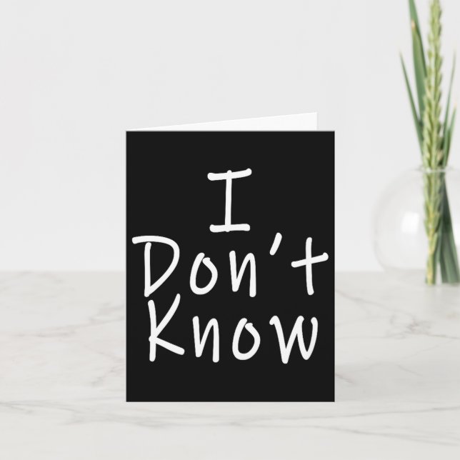 Tarjeta No lo sé  (Anverso)