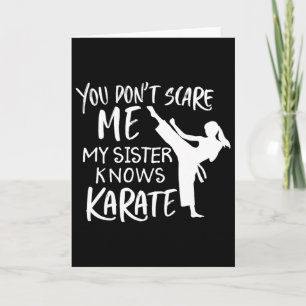 Tarjeta No me asustas mi hermana sabe karate