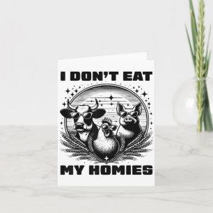 Tarjeta No me como a mis casas gracioso retro vegetariano 