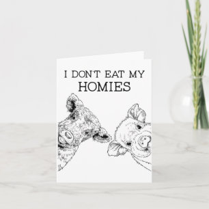 Tarjeta No me como a mis compinches Funny Vegetariano Vega