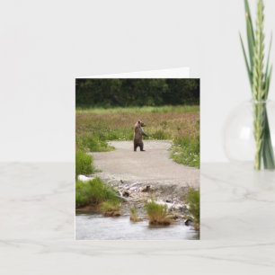 Tarjeta No me dejes con el oso parado alto
