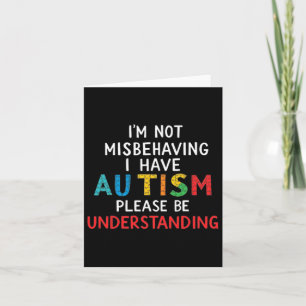 Tarjeta No me estoy portando mal, tengo autismo, por favor