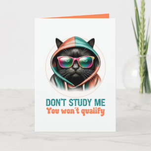 Tarjeta No Me Estudies Divertido Humor Sarcástico Gato Neg